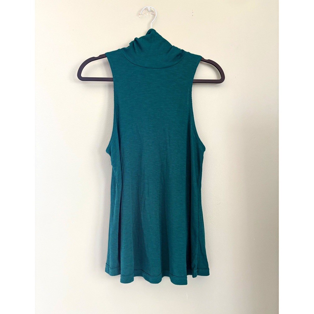 Intimately Free People Women's Green Knit Turtleneck Sleeveless Tank Top Size S